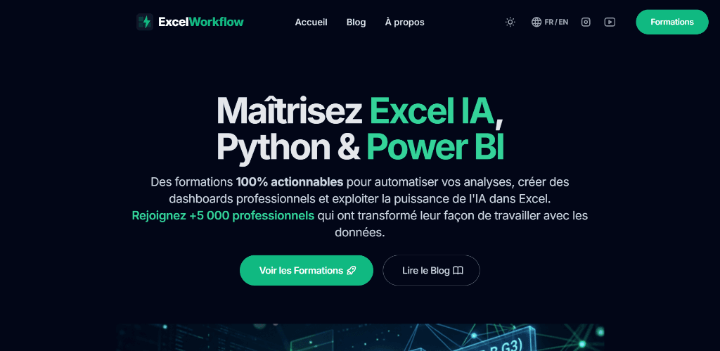 ExcelWorkflow - Formations Excel, Python & Power BI